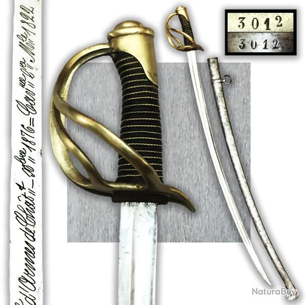 TRES RARE & MASSIF SABRE DE CAVALERIE L�G�RE FRANCAISE MEME N� CHATELLERAULT M 1822 XIX ORIGINAL