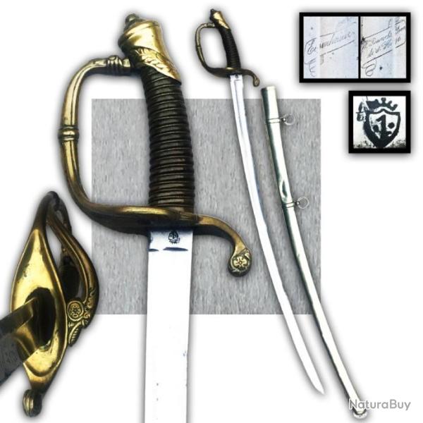 RARE & BEAU SABRE D'OFFICIER HOLLANDAIS M 1852 '' CLEM & JUNG / W. PERUNVELS '' XIX ORIGINAL #54