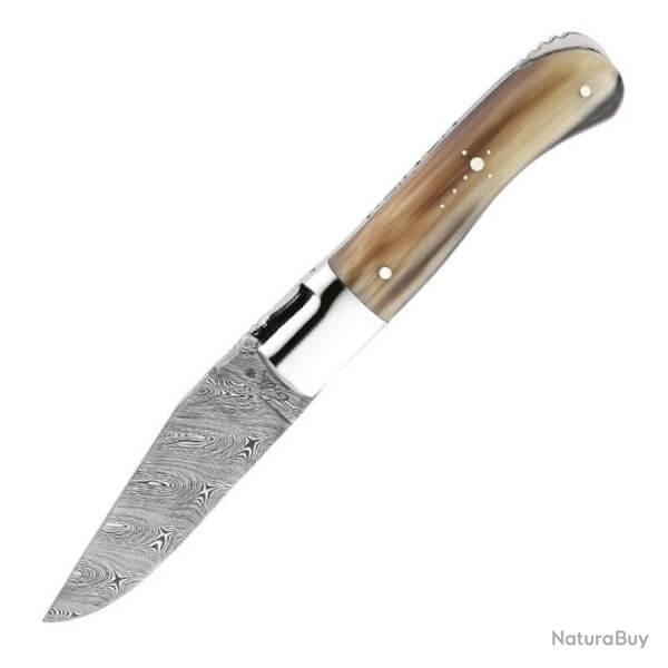 9781 Couteau pliant Damas Laguiole Gilles� Fontenille-Pataud "GENTLEMAN" lame Damas