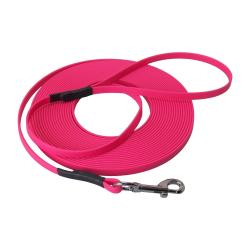 Longe BIOTHANE BETA plate 9 mm 3 m AVEC poign&eacute;e rose passion