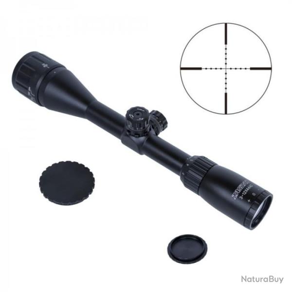 Lunette Zasdar 3-12x44 mm. Retrait. Mildot illumin. Rglage de la parallaxe sur l'objectif.