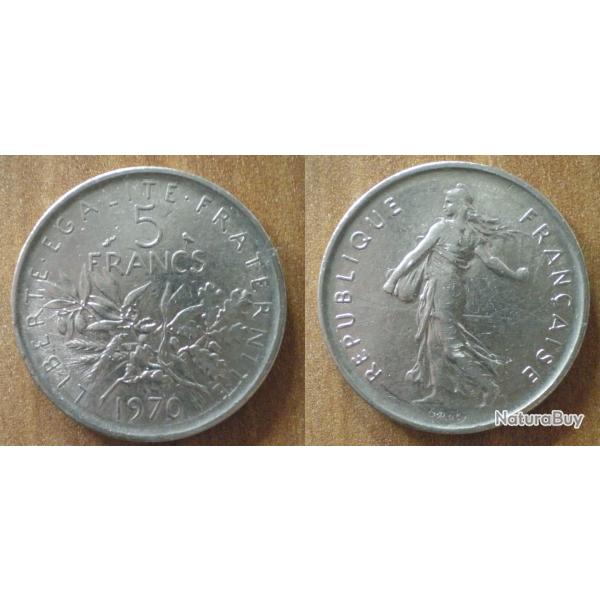 France 5 Francs 1970 Piece Semeuse Franc