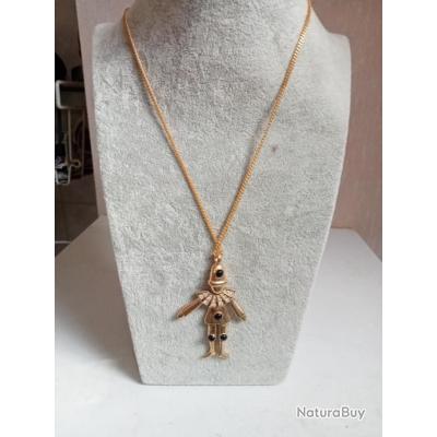 Collier Ancien Avec Pendentif - Longueur 29 Cm Fermé - Pierre Dominante Rubis - Occasion