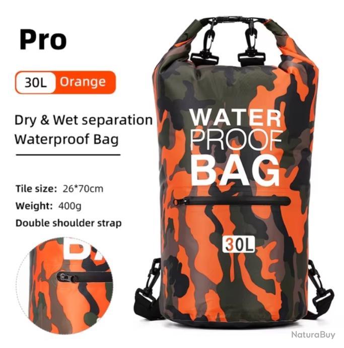 Sac à Dos Étanche 30-35L | Fermeture Étanche YKK Et Sangles Réglables | Idéal Kayak, Randonnée Et Sports Nautiques | PVC 500D