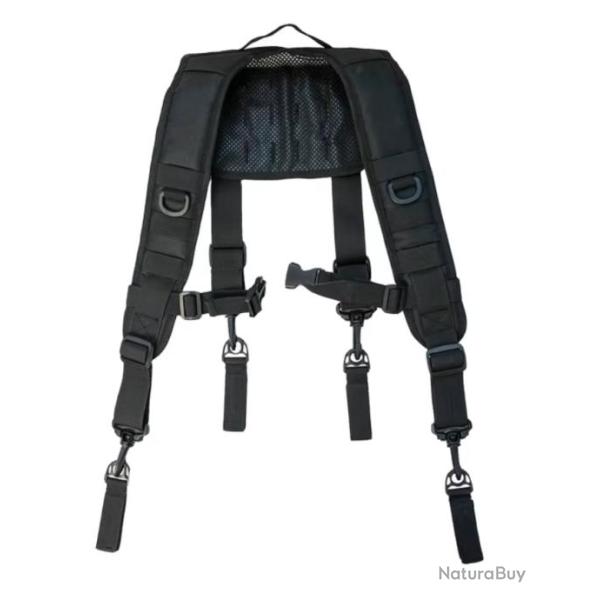 Ceinture de Service Tactique avec Harnais et Bretelles Rembourr�es - R�glables Noir