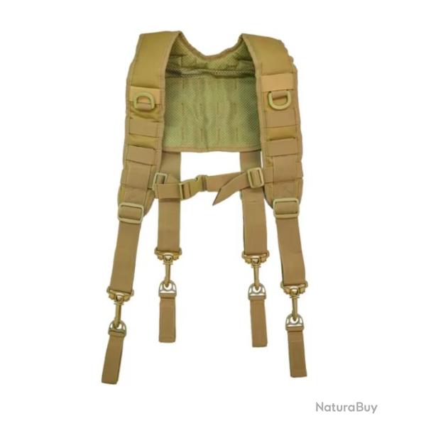 Ceinture de Service Tactique avec Harnais et Bretelles Rembourr�es - R�glables Kaki