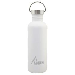 Gourde inox Laken Basic Steel 1L blanche avec bouchon Vintage