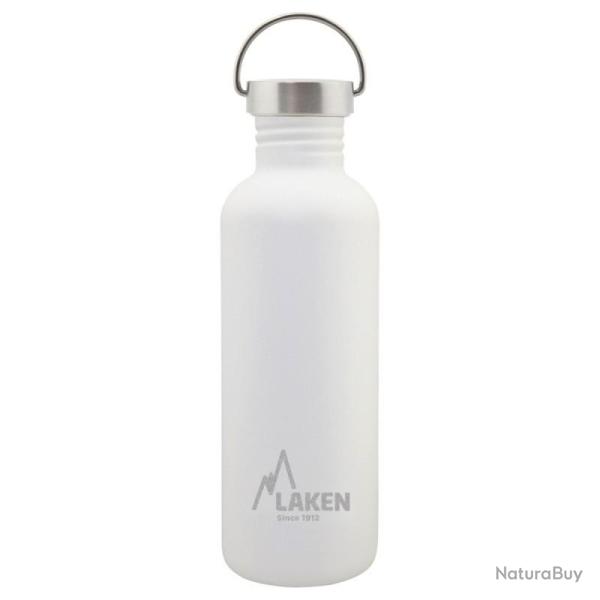 Gourde inox Laken Basic Steel 1L blanche avec bouchon Vintage