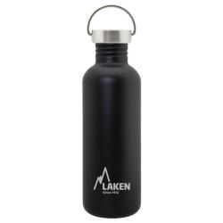 Gourde inox Laken Basic Steel 1L noire avec bouchon Vintage