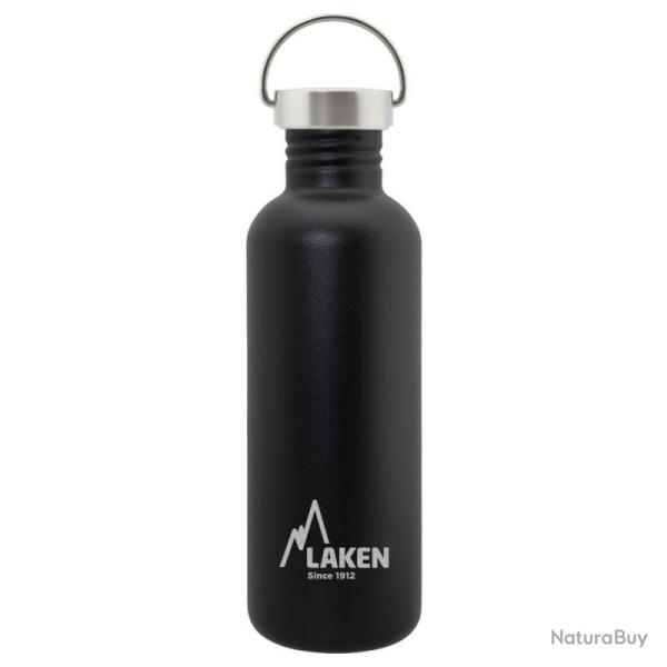 Gourde inox Laken Basic Steel 1L noire avec bouchon Vintage