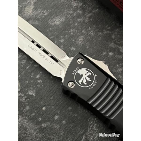 Couteau Microtech combat trodon g�n�ration 2 noie lame m390 stonewash 10/2023 avec facture