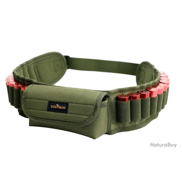 Tourbon Ceinture de Support de Munitions Calibre 12/16/20 - Bandouli�re de Tir avec 20 Balles