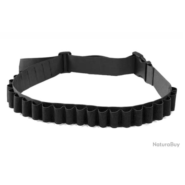 Ceinture Porte-Cartouches pour Fusil de Chasse Calibre 12/20 - Capacit� 26 Cartouches Noir