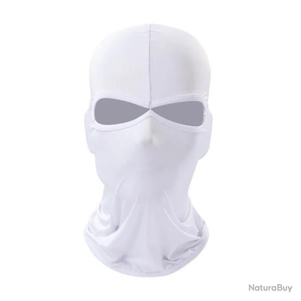 Cagoule deux trous en polyester blanche