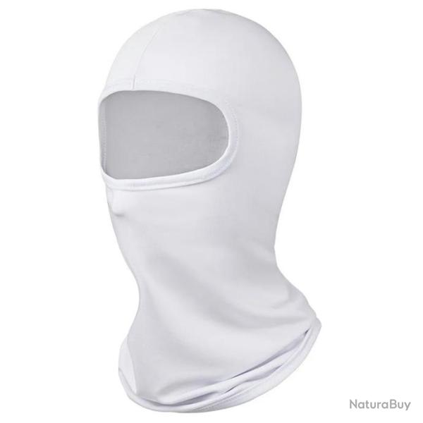 Cagoule blanche en polyester couvrant le cou