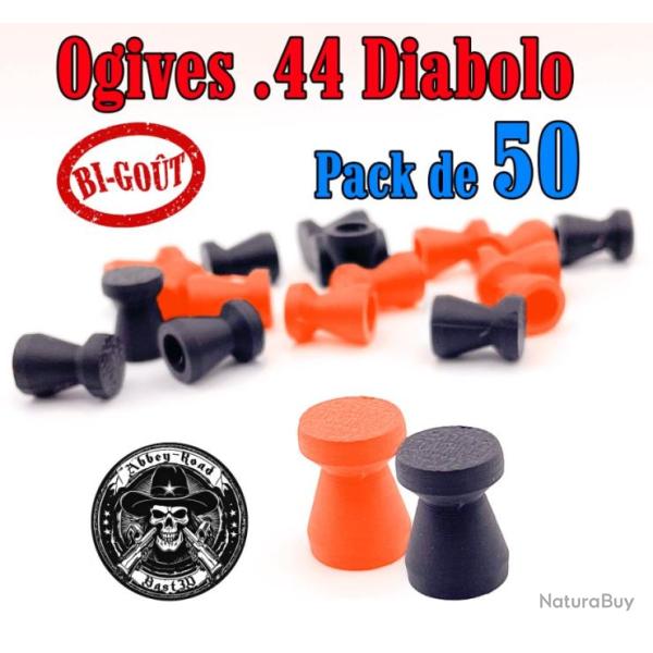Balle tir r�duit .44 ogive bigout haute visibilit� diabolo plastique - Pack de 50 - Bast3D