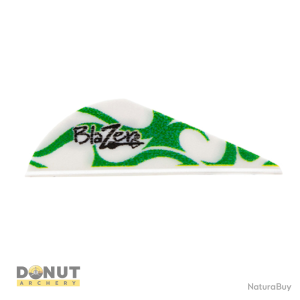 Plume de fl�che Plastique BOHNING Blazer (par 100) - Blanc/Green Flame