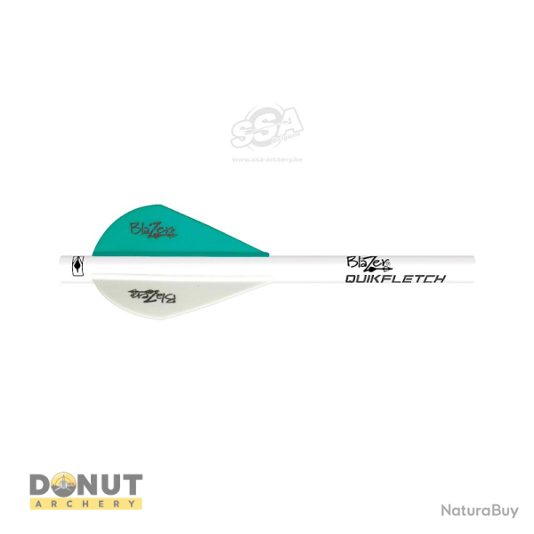 Plume de fl�che Plastique BOHNING Truefletch Blazer (par 6) - 2 Pouces / Turquoise