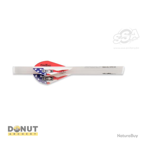 Plume de fl�che Plastique BOHNING Truefletch Blazer (par 6) - 2 Pouces / American Flag
