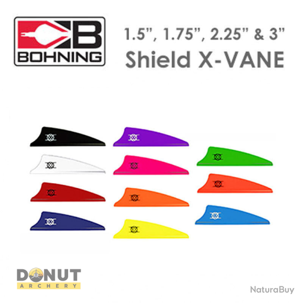 Plume Plastique BOHNING X Vane Shield - 3 Pouces / Argent
