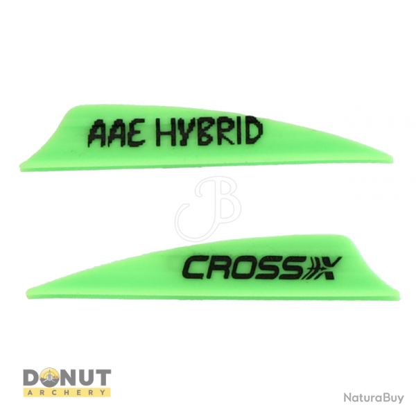 Plume de fl�che Plastique Cross-X Hybrid (par 50) - 2 Pouces / Vert Fluo