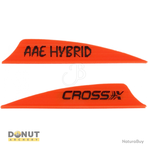 Plume de fl�che Plastique Cross-X Hybrid (par 50) - 2 Pouces / Orange Fluo
