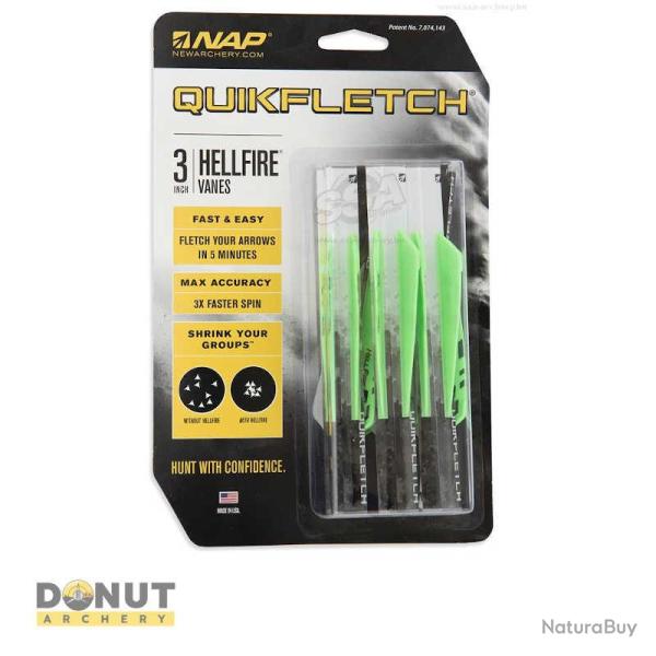 Plume de fl�che Plastique NAP Quifletch Hellfire (Par 6) - 3 Pouces / Blanc/Vert/Vert