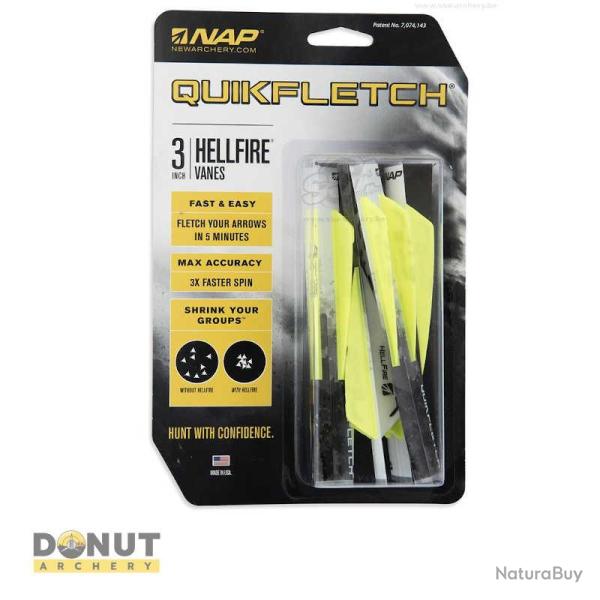 Plume de fl�che Plastique NAP Quifletch Hellfire (Par 6) - 2 Pouces / Blanc/Jaune/Jaune