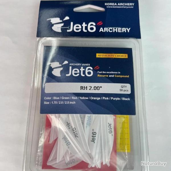Plumes de fl�che JET6 Archery Vane 2023 - 1-3/4 Pouces / Blanc / Gaucher