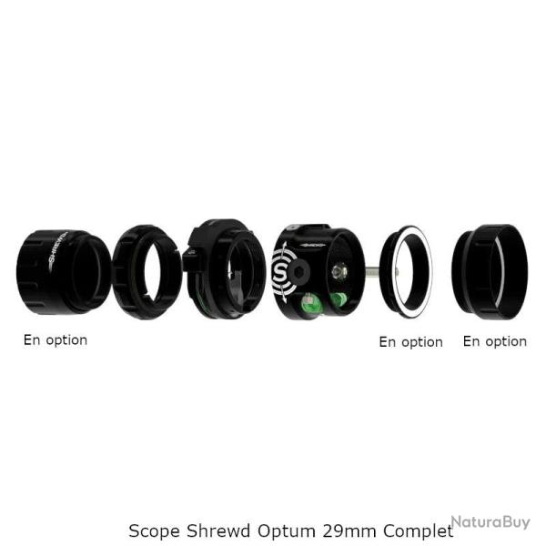 Scope Shrewd Optum 29mm Complet - Gaucher / Sans Fibre / x4