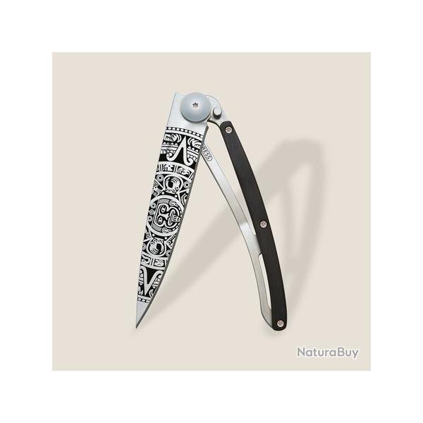Couteau Deejo Titane 37G - Eb�ne - Soleil Azt�que
