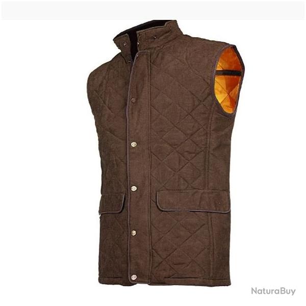 Gilet matelass� homme Chocolat Imperm�able d�perlant doublure orange
