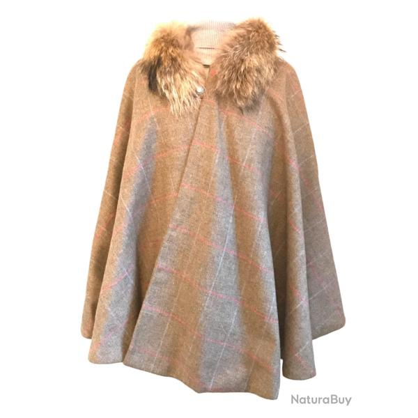 Cape Mahault - Tweed beige Nutatch � carreaux bleu ciel et rose �l�gance f�minine apr�s-chasse U
