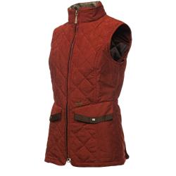 Gilet matelassé femme Rouge brique Touche colorée protection