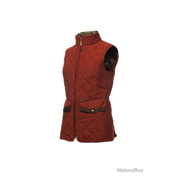 Gilet matelass� femme Rouge brique Touche color�e protection