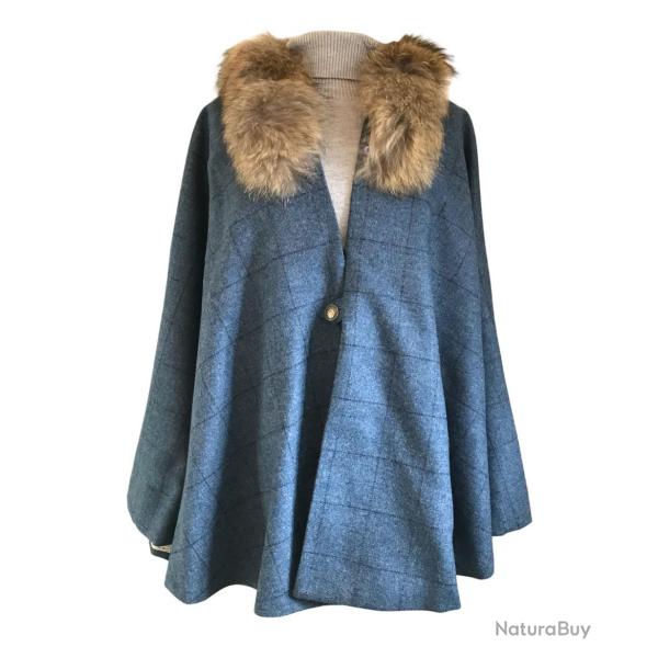 Cape Mahault - Tweed Bleu Marine � Carreaux �l�gance f�minine et - Fabrication fran�aise U