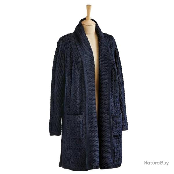 Gilet long femme Doolin 100 pure laine bleu marine �l�gance naturelle et chaleur durable