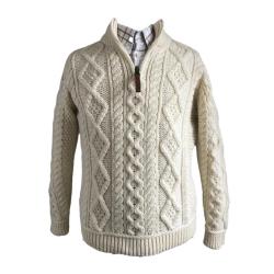 Pull Enfant Zipp&eacute; Blanc - Laine Douce & Fermeture Pratique 2/3 ans