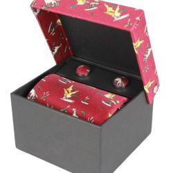 Coffret Cravate & Boutons de manchettes Rouges Homme