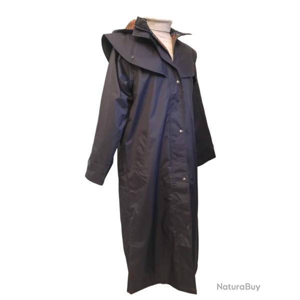 Imperm�able Malvern bleu Coupe longue imperm�able style �quitation classique