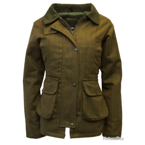 Manteau femme en tweed vert � carreaux rouges �l�gance intemporelle et chaleur naturelle