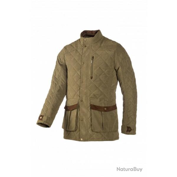 Veste matelass�e homme Kaki clair D�perlante coupe vent. tissu bicolore