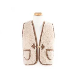 Gilet Enfant Sans Manches en Laine de Mouton Naturelle - Chaleur et Confort 3/4 ans