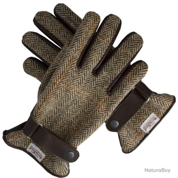 Paire de gants Harris Tweed Cuir v�ritable. fabrication �cossaise