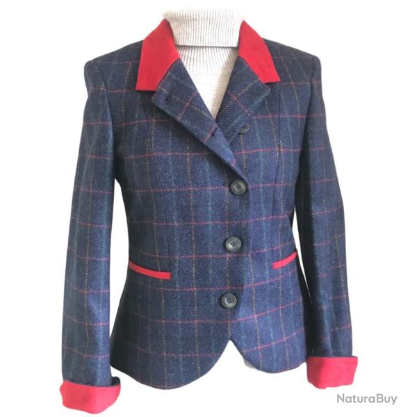 Veste blazer tweed femme Sasha �l�gance artisanale en laine du Yorkshire