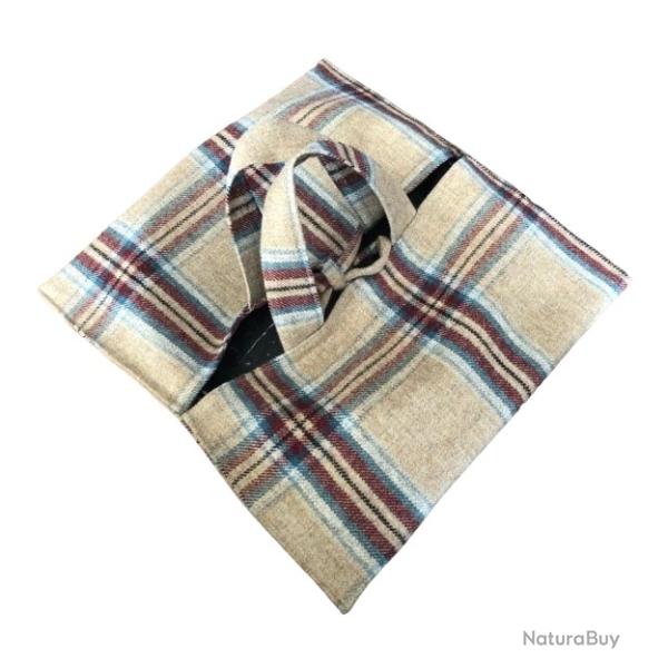 Sac � tarte en tweed beige - 100 % tweed anglais, doublure coton, fait main en France