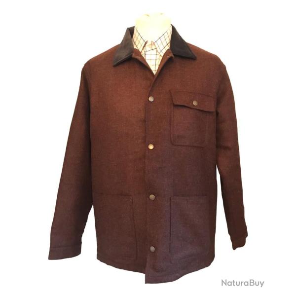 Veste surchemise mixte laine Marron 100 laine robuste avec finition qualit�