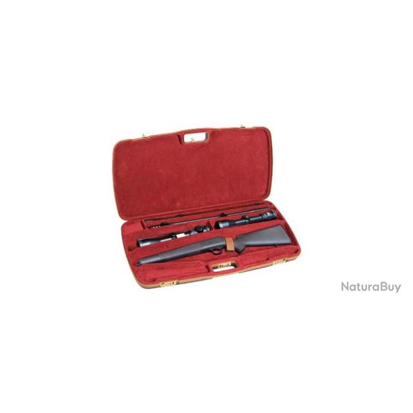 Mallette Negrini pour Carabine type Blaser 2 canons/2 lunettes ferm. 3 pts liser� cuir - 78 cm -