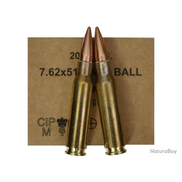 Cartouches GGG 7.62x51 147gr FMJ - Lot de 200 cartouches