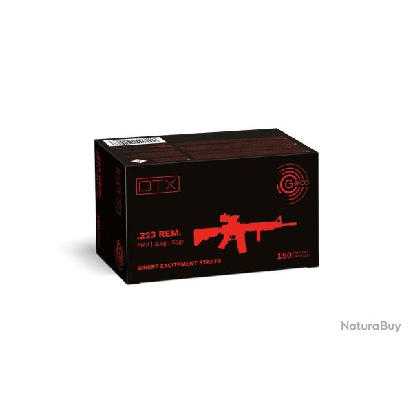 Cartouches Geco .223 Rem DTX FMJ 55gr - Lot de 900